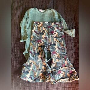 Kate Quinn | Anne Pant & Bodysuit bundle | green mushroom forest & hedge 12-18m